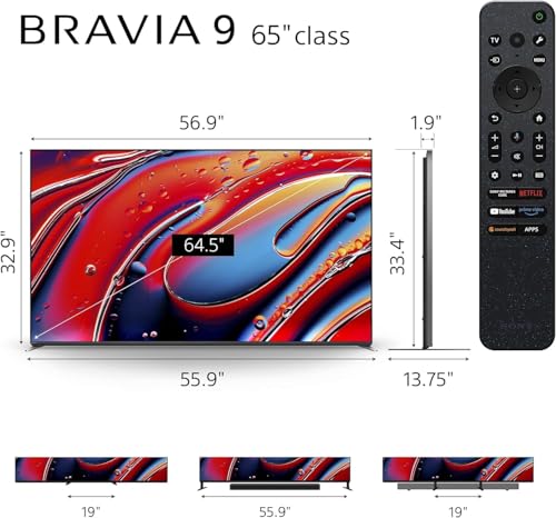 Sony 65 Inch Mini LED QLED 4K Ultra HD TV BRAVIA 9 Smart Google TV with Dolby Vision HDR and Exclusive Features for PlayStation 5 (K-65XR90), 2024 Model