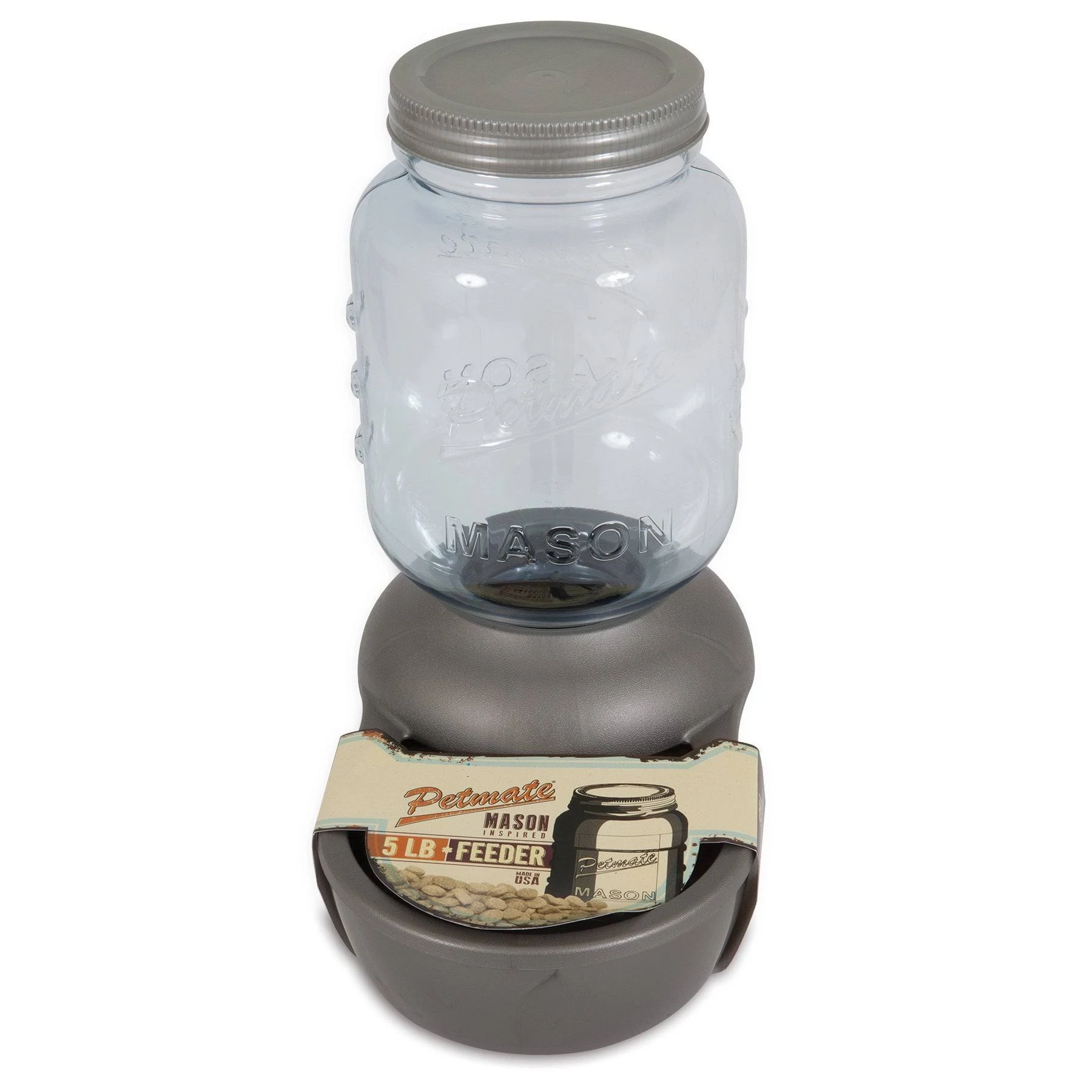Petmate Mason Jar Replendish Dry Food Feeder