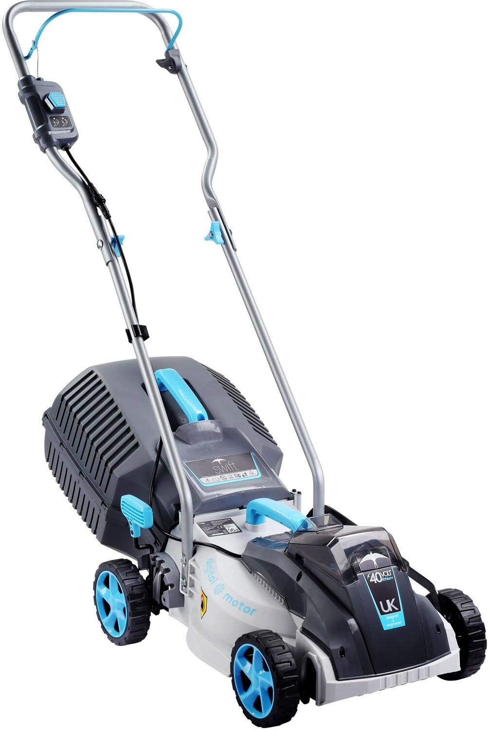Cordless Lawn Mowers, 15 Inch Lightweight Lawn Mower, 40V Lithium-ion Lawnmower w/Brushless Motor, 5 Cutting Heights Adjustable -Low Noise 2 in 1 Push Mower