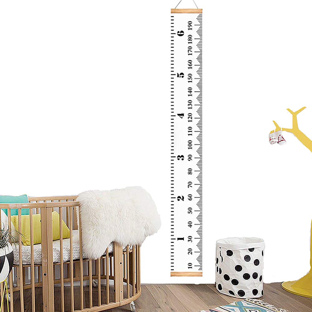 Growth Charts for Kids,Accurate Baby Height Growth Chart Ruler,Removable Canvas Wall Hanging Measurement Chart for Home Decoration Pack of 2