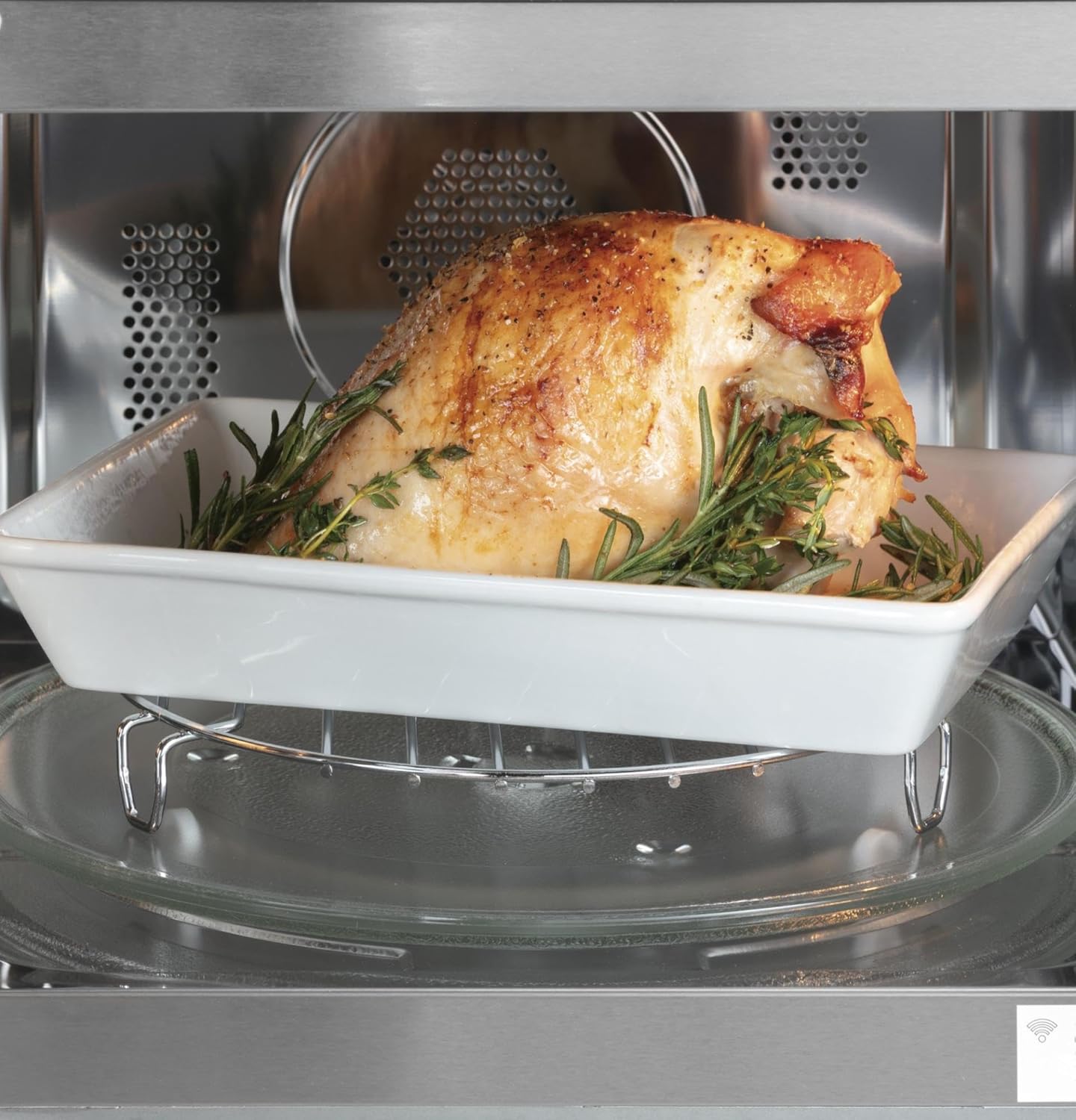 Cafe CEB515P4NWM Matte Collection Countertop Microwave Oven with 1.5 cu. ft. Capacity Convection 1000 Watts 10 Power Levels in Matte White