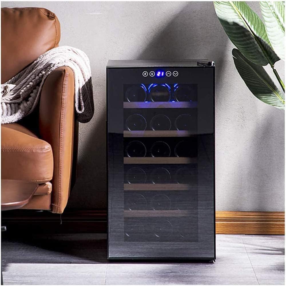 Wine Cooler 18 Bottle Counter Top Wine Cellar Fridge Small Freestanding Constant Humidity Wine Refrigerator Digital Temperature Display Glass Door Bla