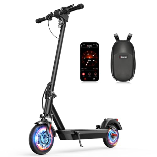iScooter Electric Scooter for Adults,50/30 Miles Range, 28 MPH Top Speed, 800/750W Motor, 10" Pneumatic Tires, Foldable Dual Shock Absorption Commuting E Scooter with APP & Turn Signals & Storage Bag