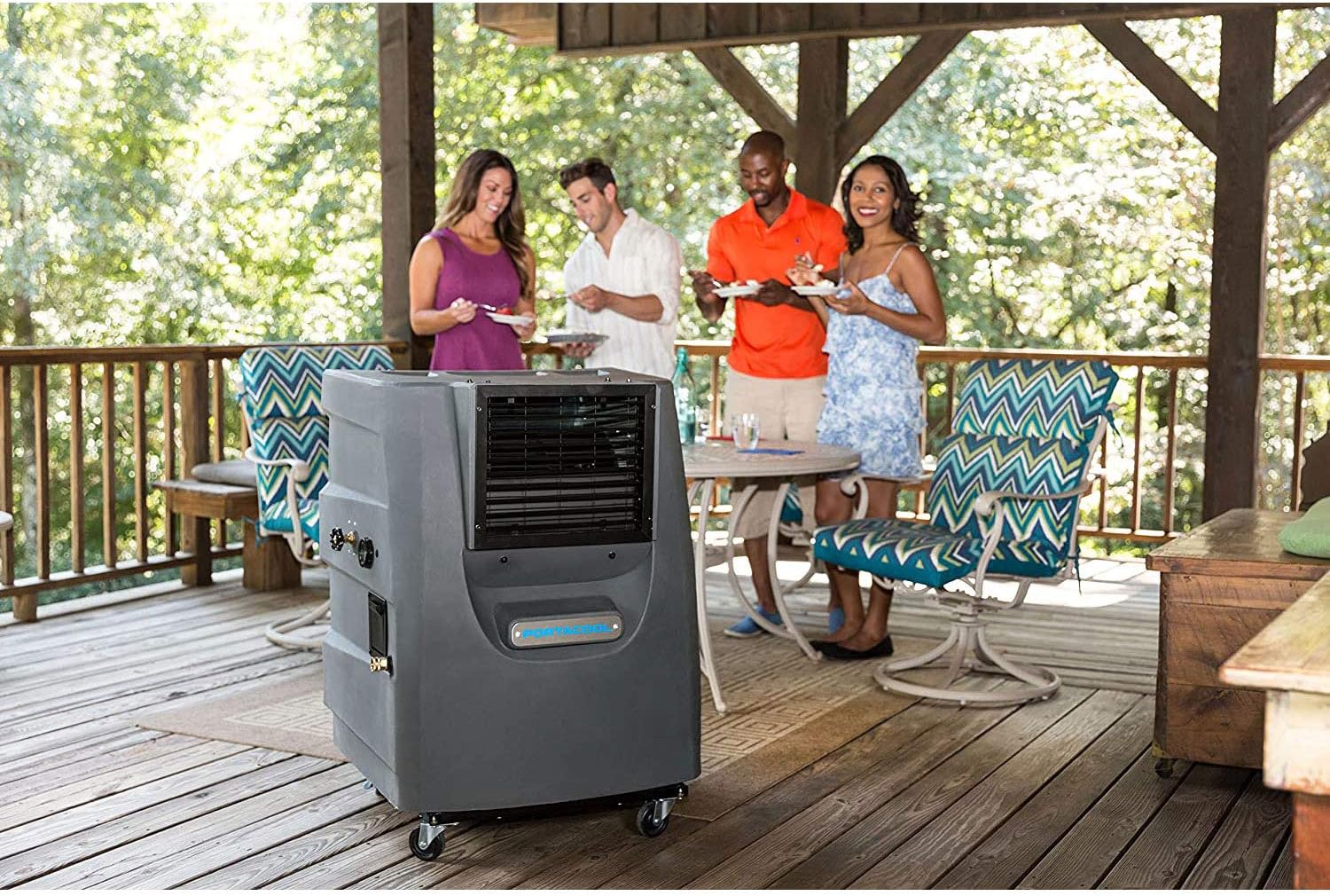 Portacool PACCY130 Cyclone 130 Indoor/Outdoor Patio, Garage, Camping Portable 2 Speed 700 Square Foot Evaporative Swamp Air Cooler with 16 Gallon Tank