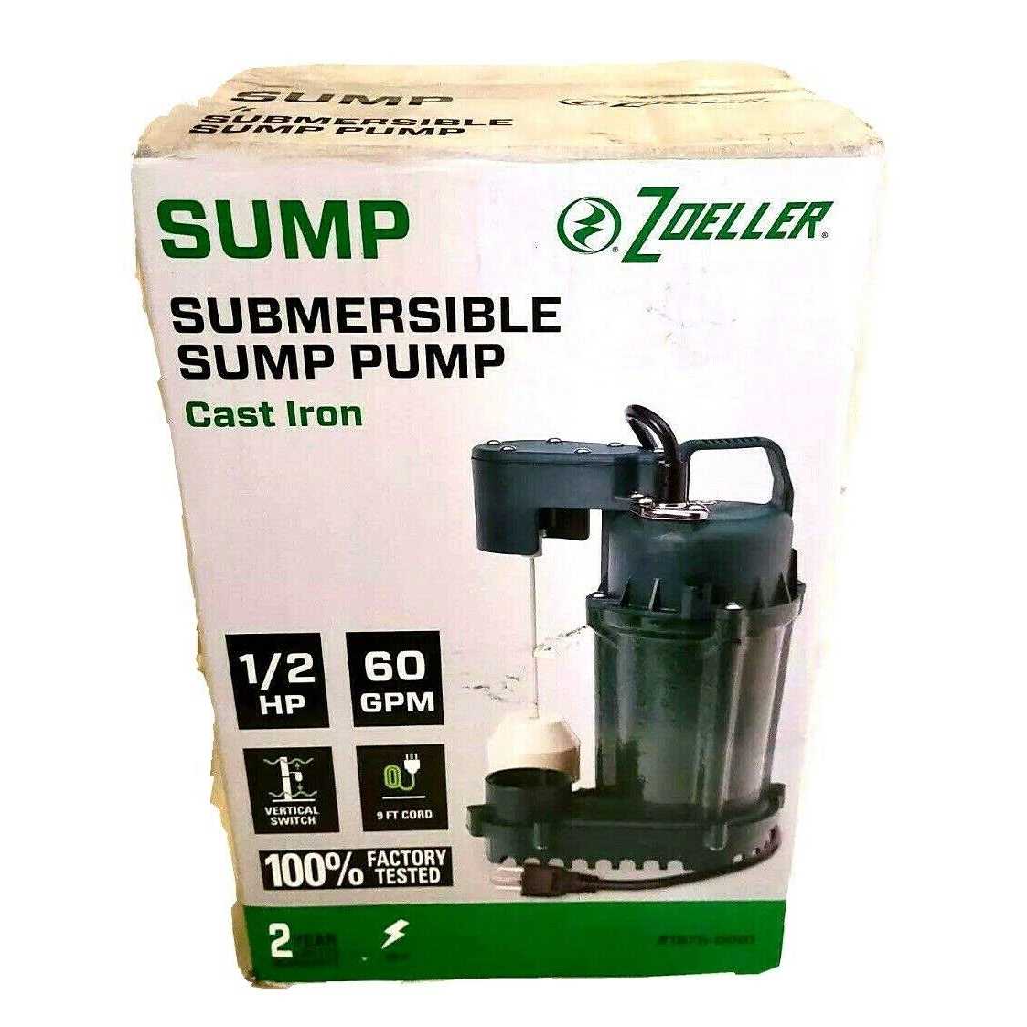 Zoeller 1/2 HP Cast Iron Submersible Sump Pump - Shop Hardware Tools Online Store