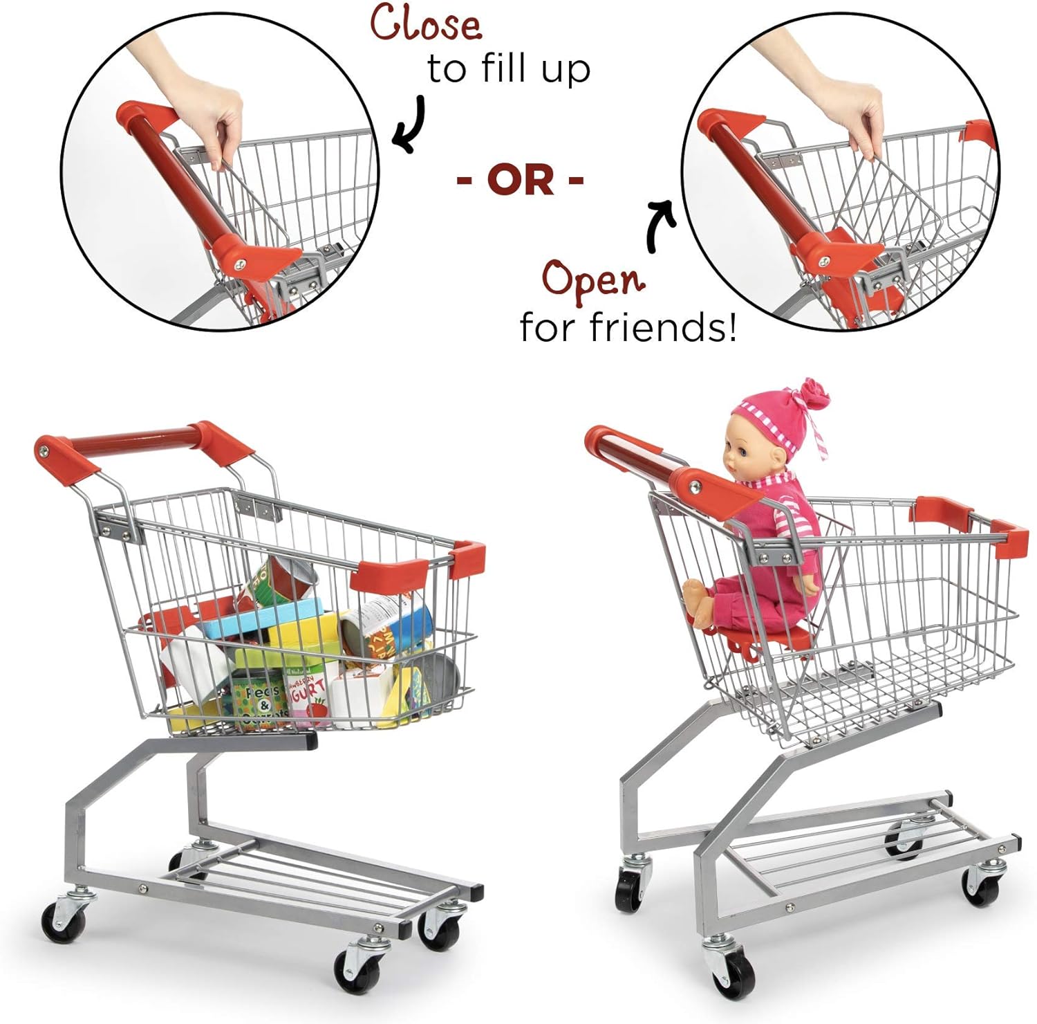 Milliard Toy Shopping Cart for Kids, Toddler Shopping Cart Toy