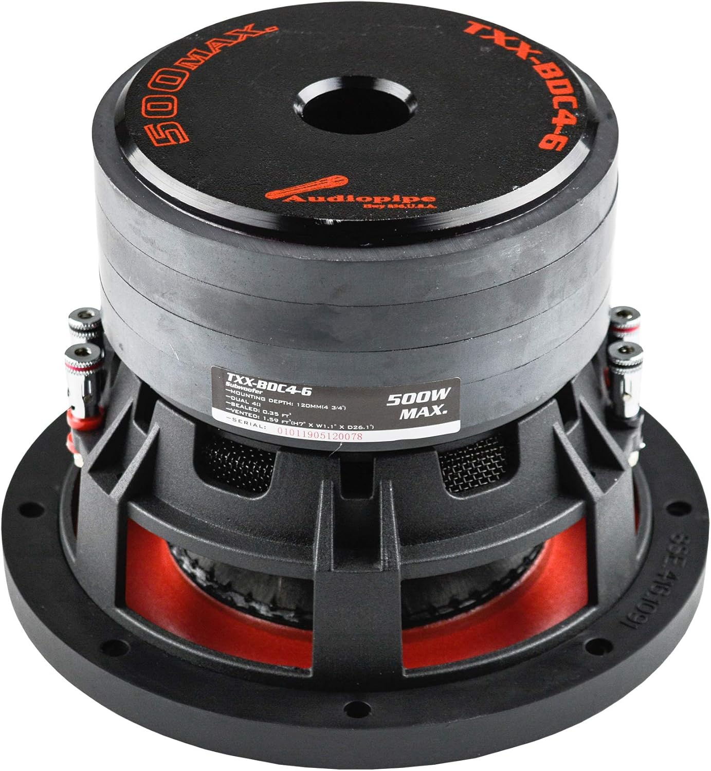 10" Subwoofer Dual 4 Ohm 900 Watts RMS Car Audio Sub Audiopipe TXX-BDC4-10