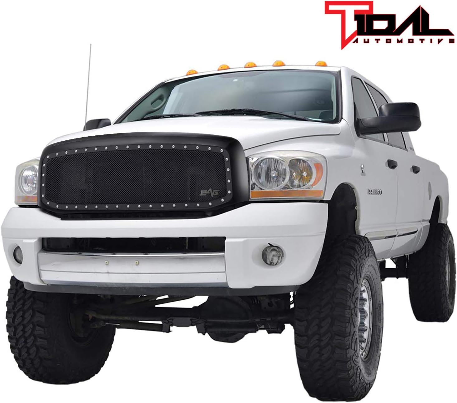 Tidal Rivet Black Steel Mesh Replacement Grille Fit for 06-08 Ram 1500/07-09 Ram 2500 3500 Grille