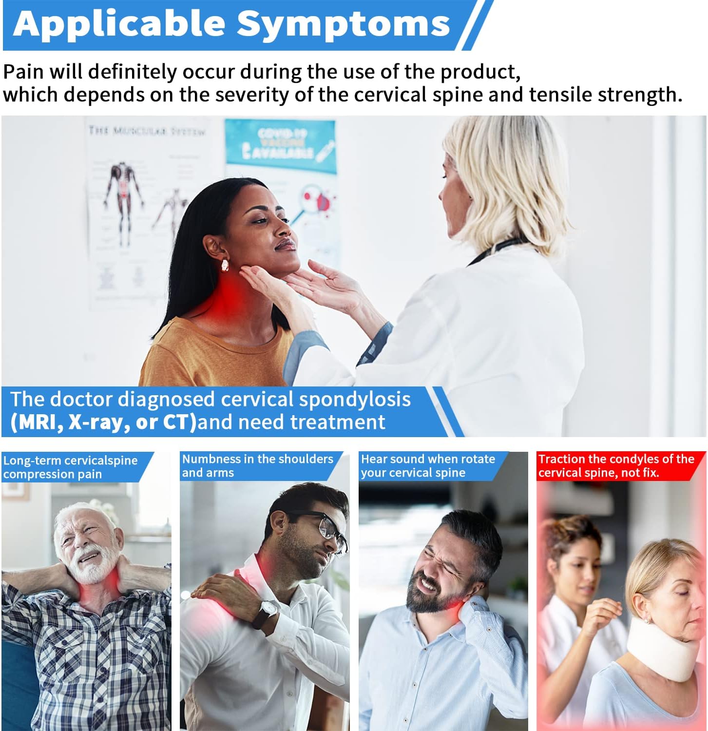 Cervical Neck Traction Device with 3 Power Traction + Airbag Support