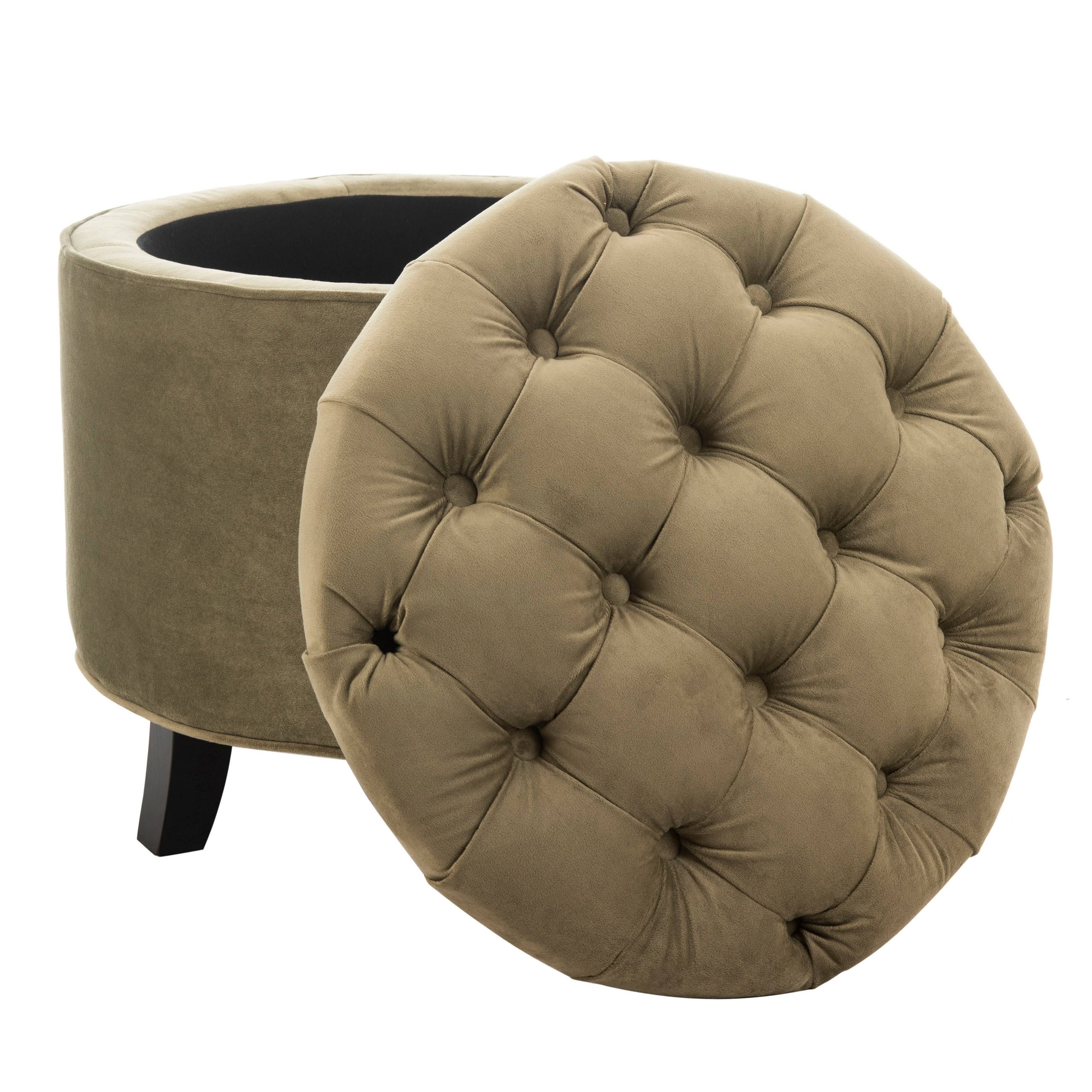 Safavieh Amelia Spruce Tufted Storage Ottoman