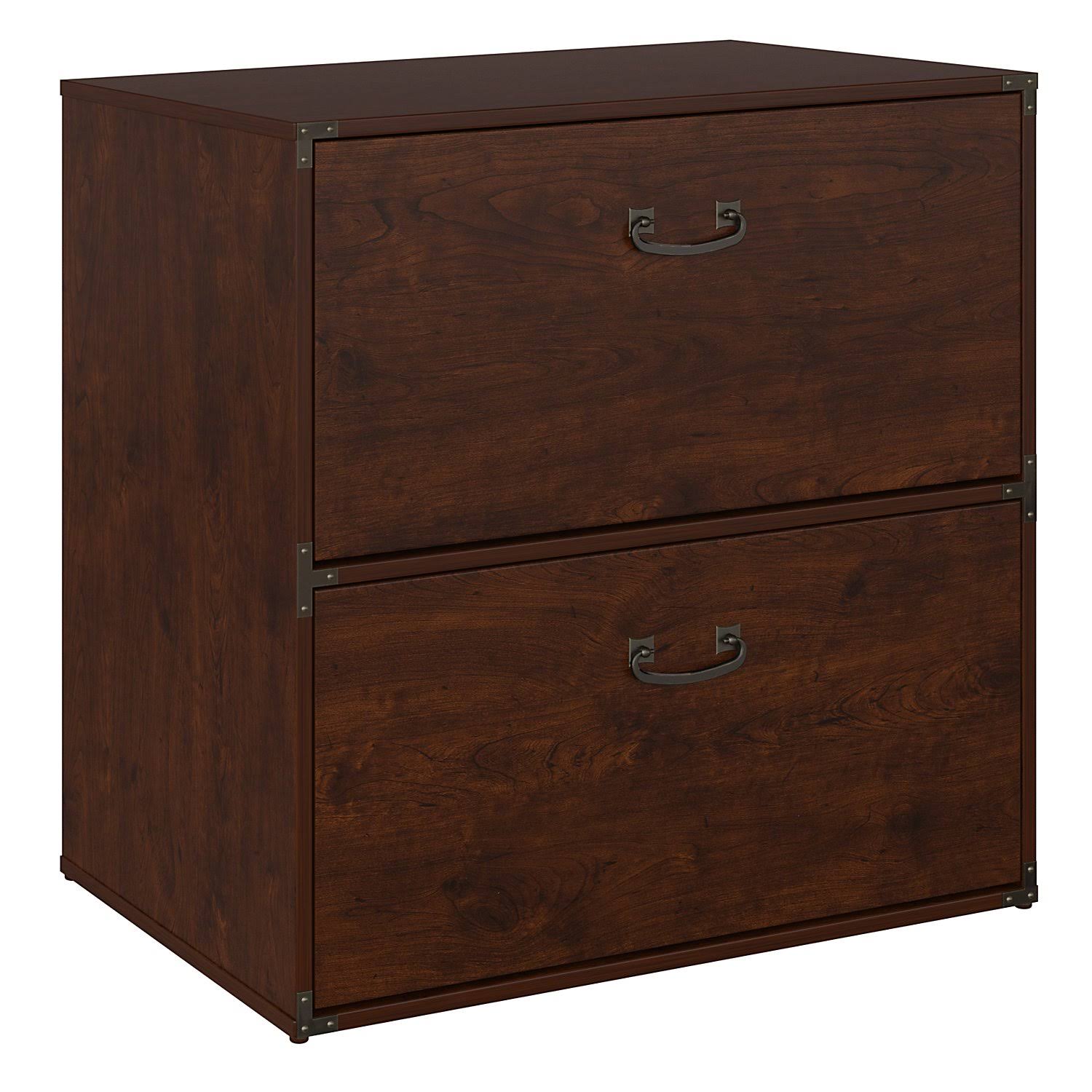 Bush Ironworks 2-Drawer Lateral File Cabinet, Coastal Cherry