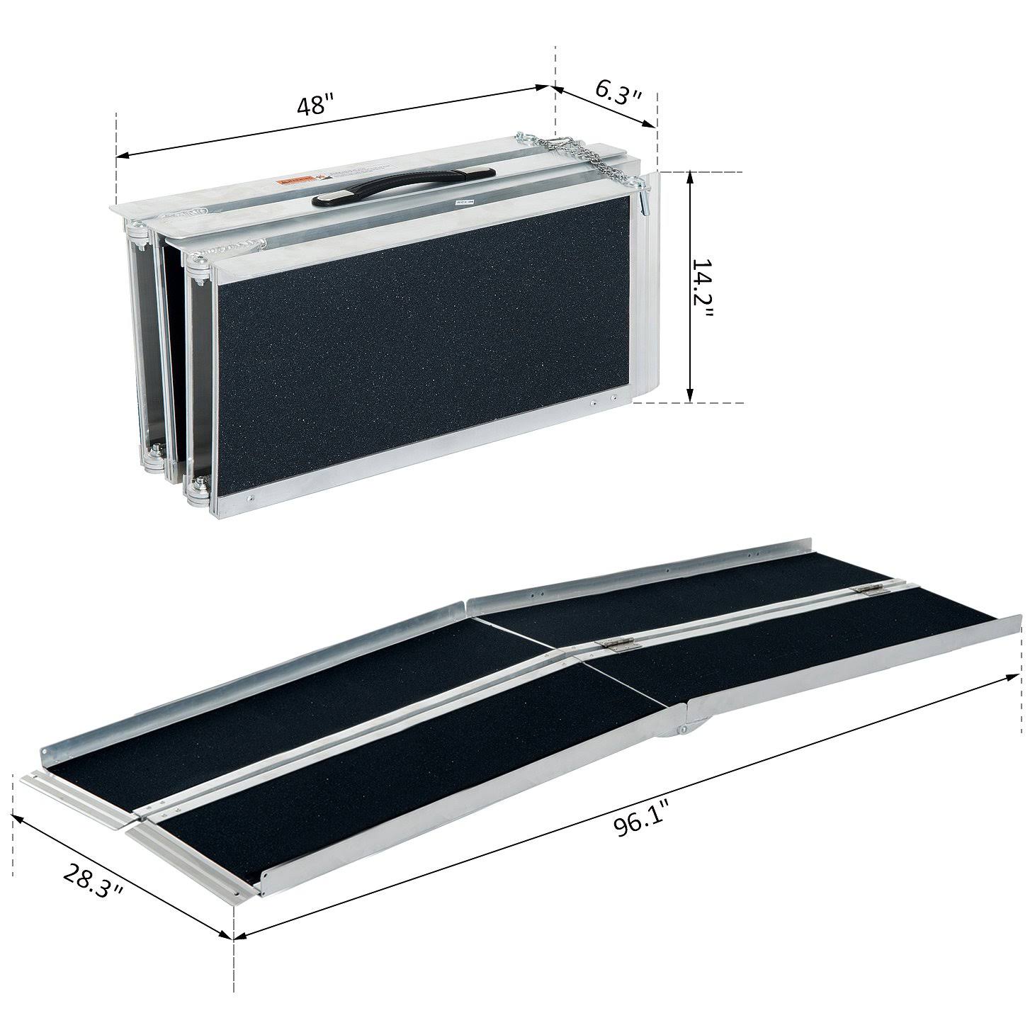 HomCom 8& Aluminum Folding Mobility Scooter / Wheelchair Ramp