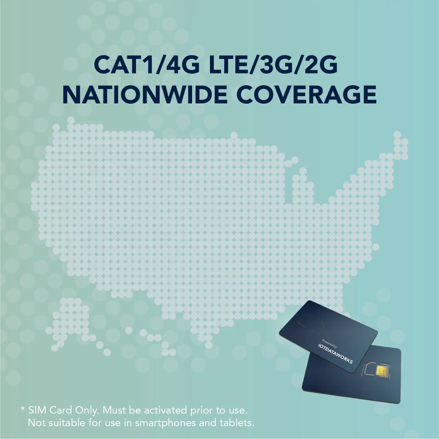 IoTDataWorks Unlimited IoT SIM Card with 12-Month Service | No Contracts, No Usage Limits | Prepaid IoT SIM Card at 64 kbps for CAT1, NB-IoT, 4G LTE/3G/2G Devices | NO Voice/SMS | NO Video Streaming