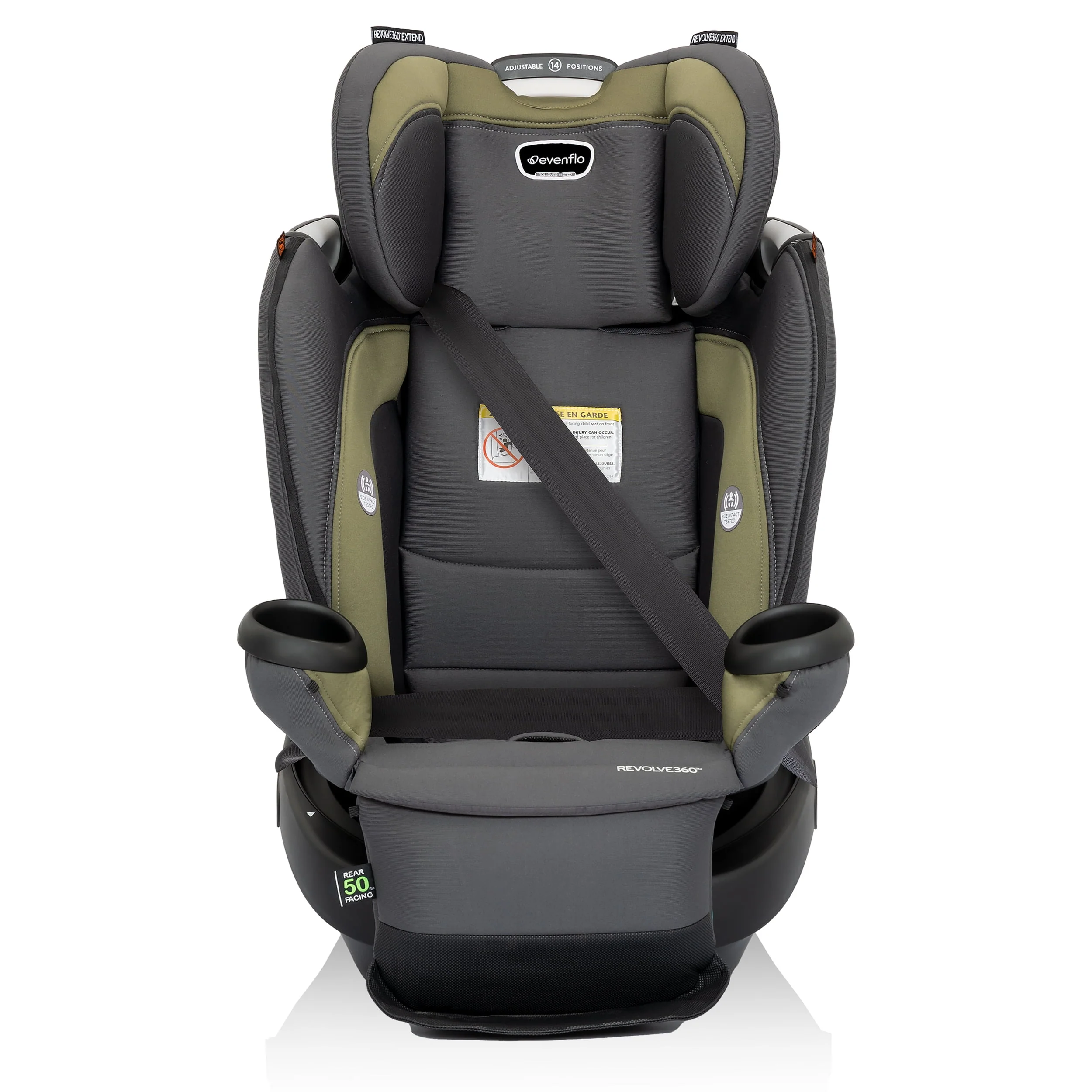 Revolve360 Extend All-in-One Rotational Car Seat with Quick Clean Cover (Revere Gray)