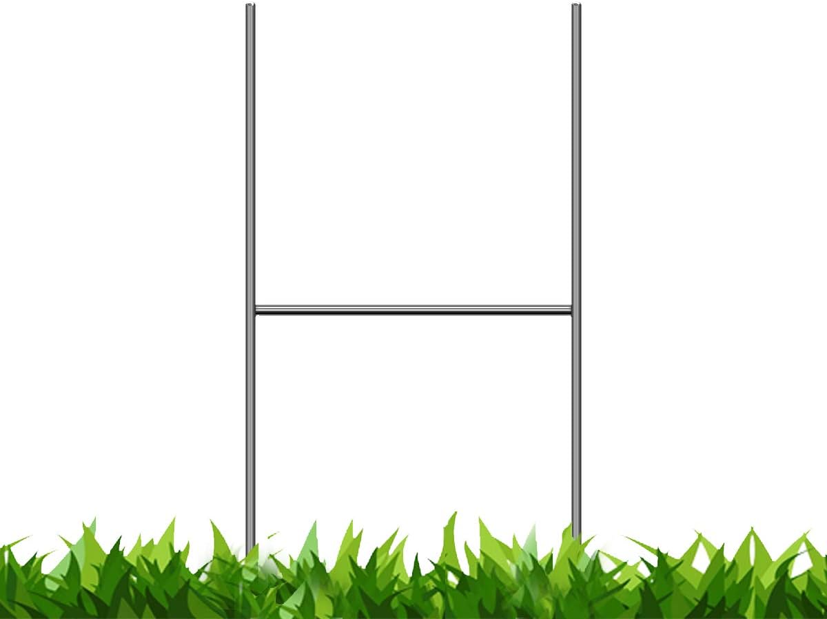 VIBE INK 100 Pack of 18 x 24" Two-Colors Custom - One(1) Sided Yard Signs - 15" Tall Heavy Duty H-Stakes Included