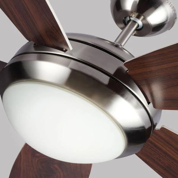 Monte Carlo Discus ES 52x22 Ceiling Fan with 2-light Kit - Brushed Steel - Silver Blades