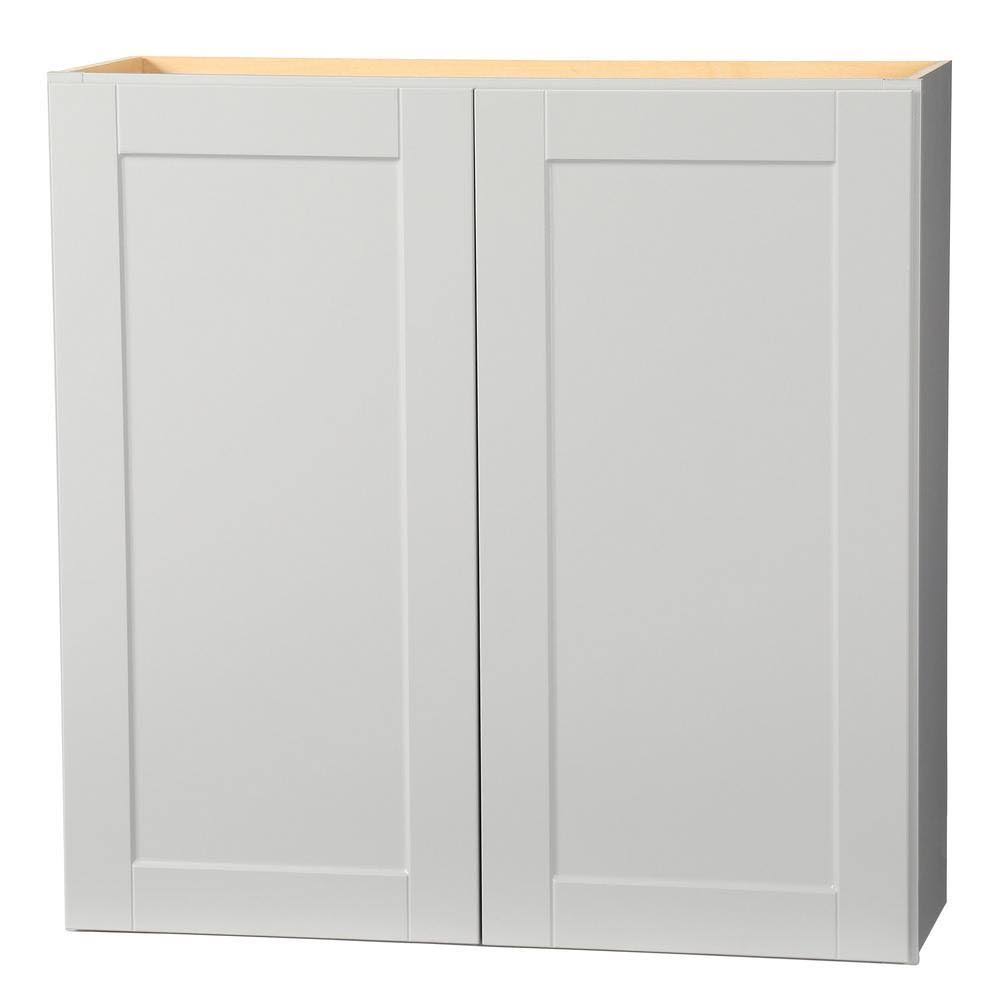 Hampton Bay KW3636-SDV Shaker Assembled 36x36x12 in. Wall Kitchen Cabinet in Dove Gray