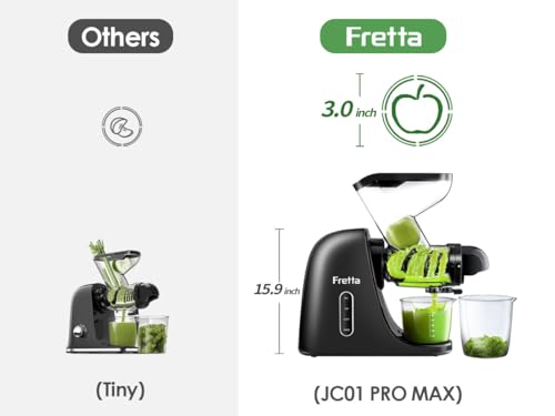 Fretta Cold Press Juicer, Masticating Juicer Extractor, High Juice Yield Slow Juicer Machines for Fruit & Vegetable, Nutrient and Vitamin Dense, BPA-Free, Easy to Clean(Purple)
