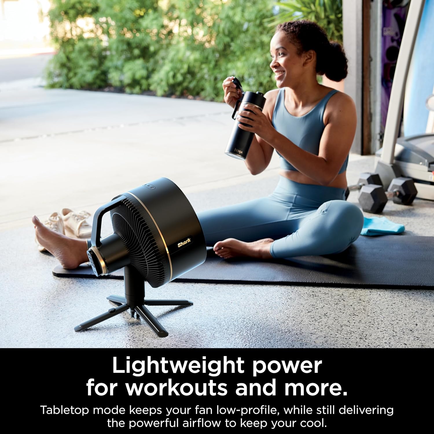 Shark FlexBreeze Pedestal & Tabletop, Indoor & Outdoor, Portable, Oscillating Fan with Remote, Quiet, Powerful, Corded & Cordless with InstaCool Misting Attachment, FA222