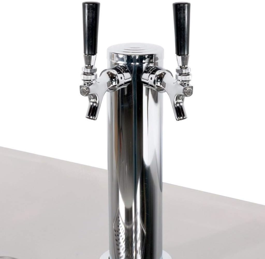 2 Door, 4 Tap Commercial Beer Dispenser - Double Tower Keg Cooler - Kegerator; 60" W