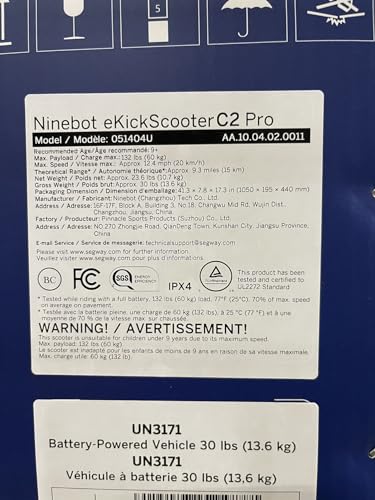 Segway Ninebot eKickScooter - Electric Scooter for Kids 6-14, w/t Adjustable Handlebar Height (Only C2 Pro) for Riders up to 132 lbs, Includes New Cruise Mode, UL-2272 Certified