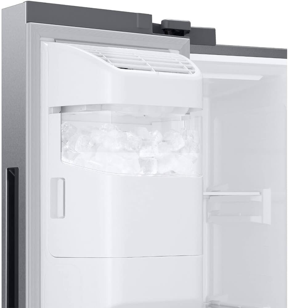 SAMSUNG 21.5 Cu Ft Side By Side Counter Depth Smart Refrigerator w/ 21.5” Touch Screen Family Hub, In-Door Ice Maker, Energy Star Certified, RF22t5561SR/AA, Fingerprint Resistant Stainless Steel