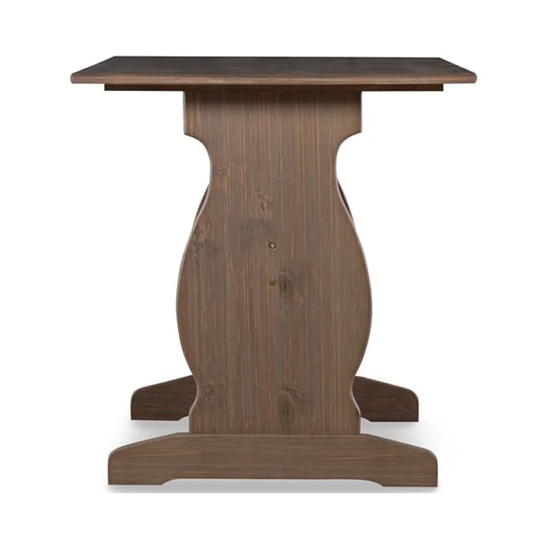 Pemberly Row Transitional Wood Corner Nook Dining Set in Brown