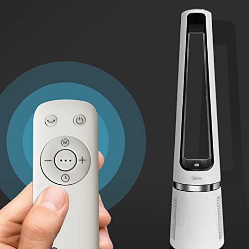 WYH Oscillating 90° Tower Quiet DC Motor Stand Floor Fan 12 Speed Setting Pedestal Remote Control Quiet Bladeless Floor Fan for Bedroom