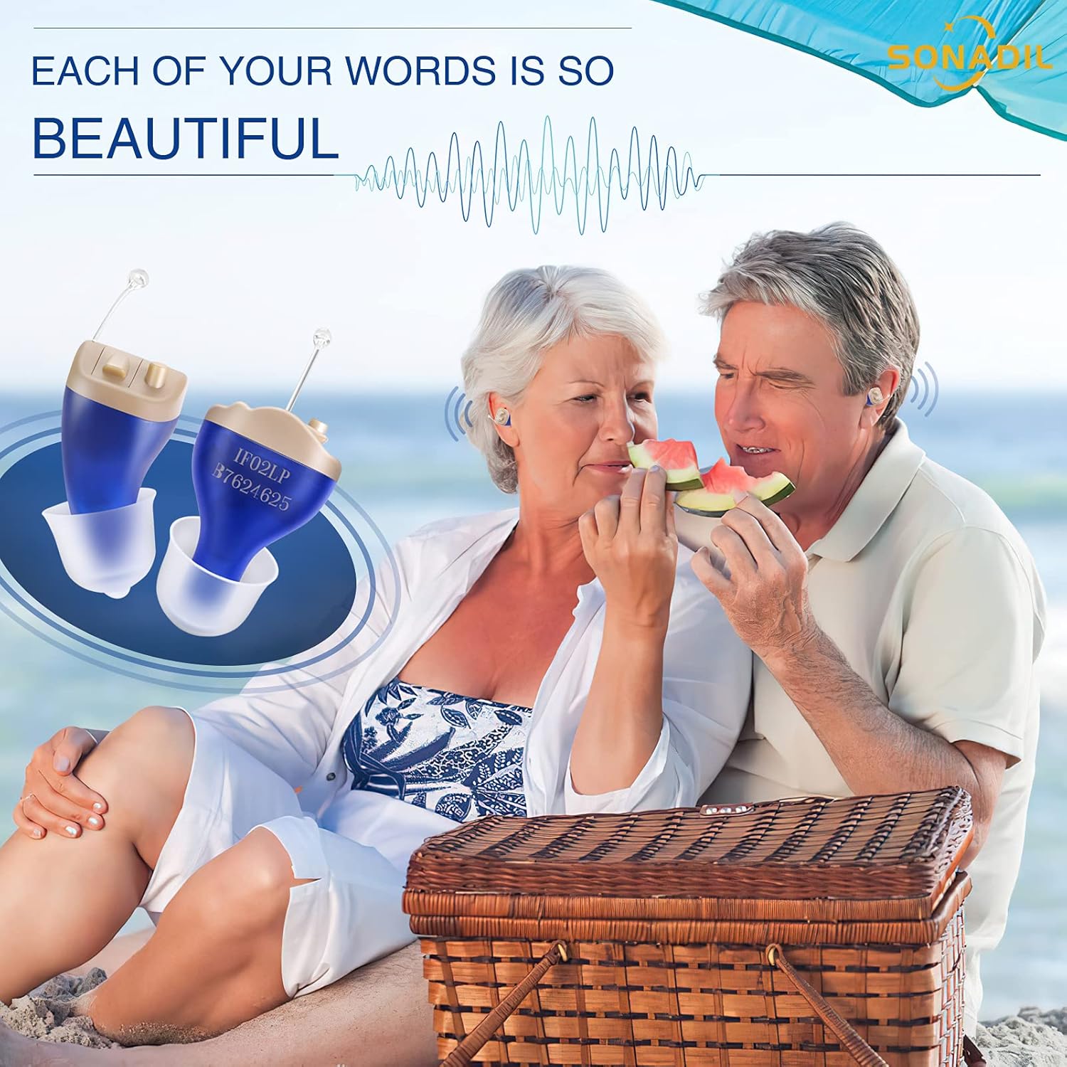 Sonadil Hearing Amplifier for Seniors and Adults with Noise Reduction and Feedback Cancellation, Digital Completely-in-Canal (CIC) Hearing Amplifier (Good For Right Or Left Ears )