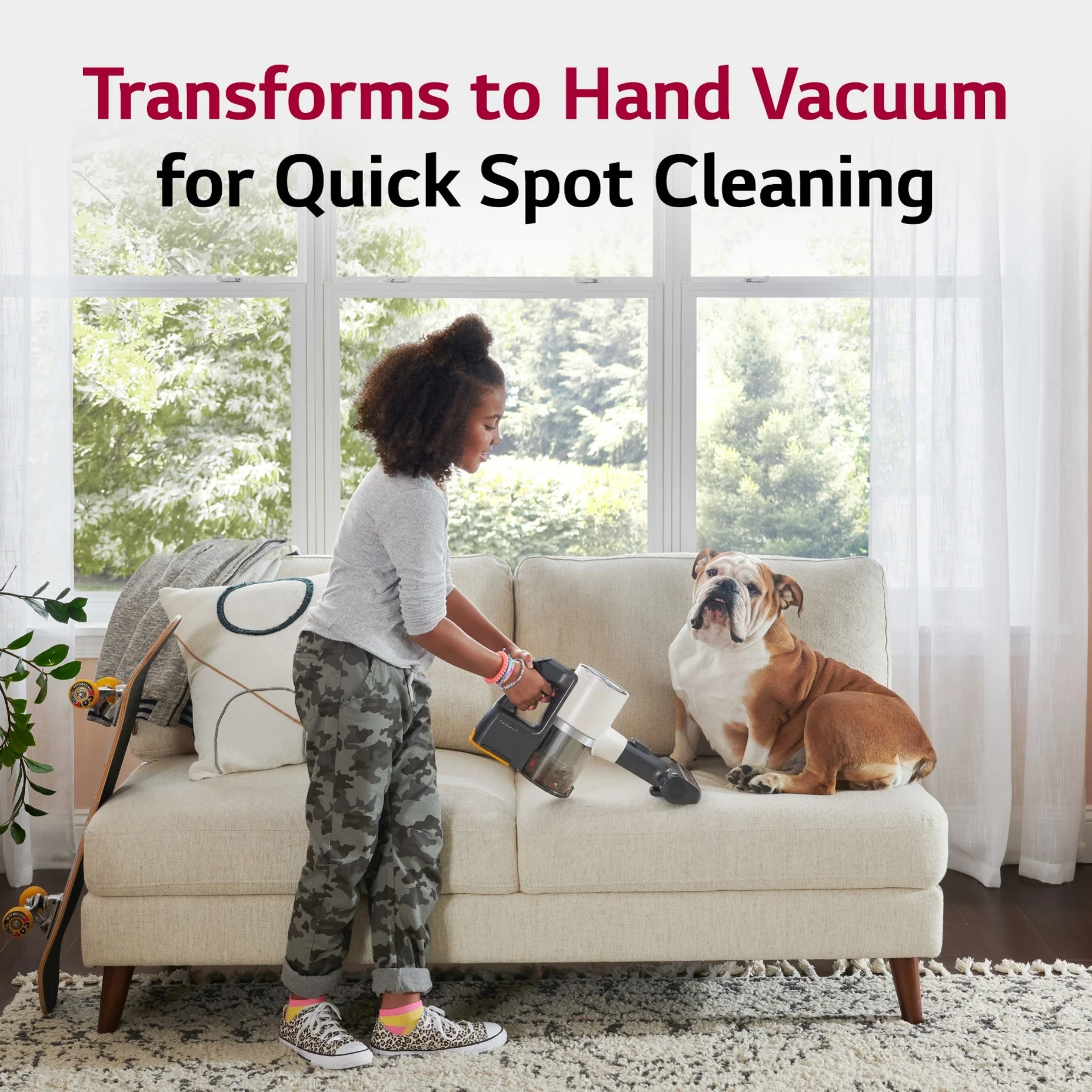 LG - A939KBGS CordZero All in One Auto Empty Cordless Stick Vacuum - Sand Beige