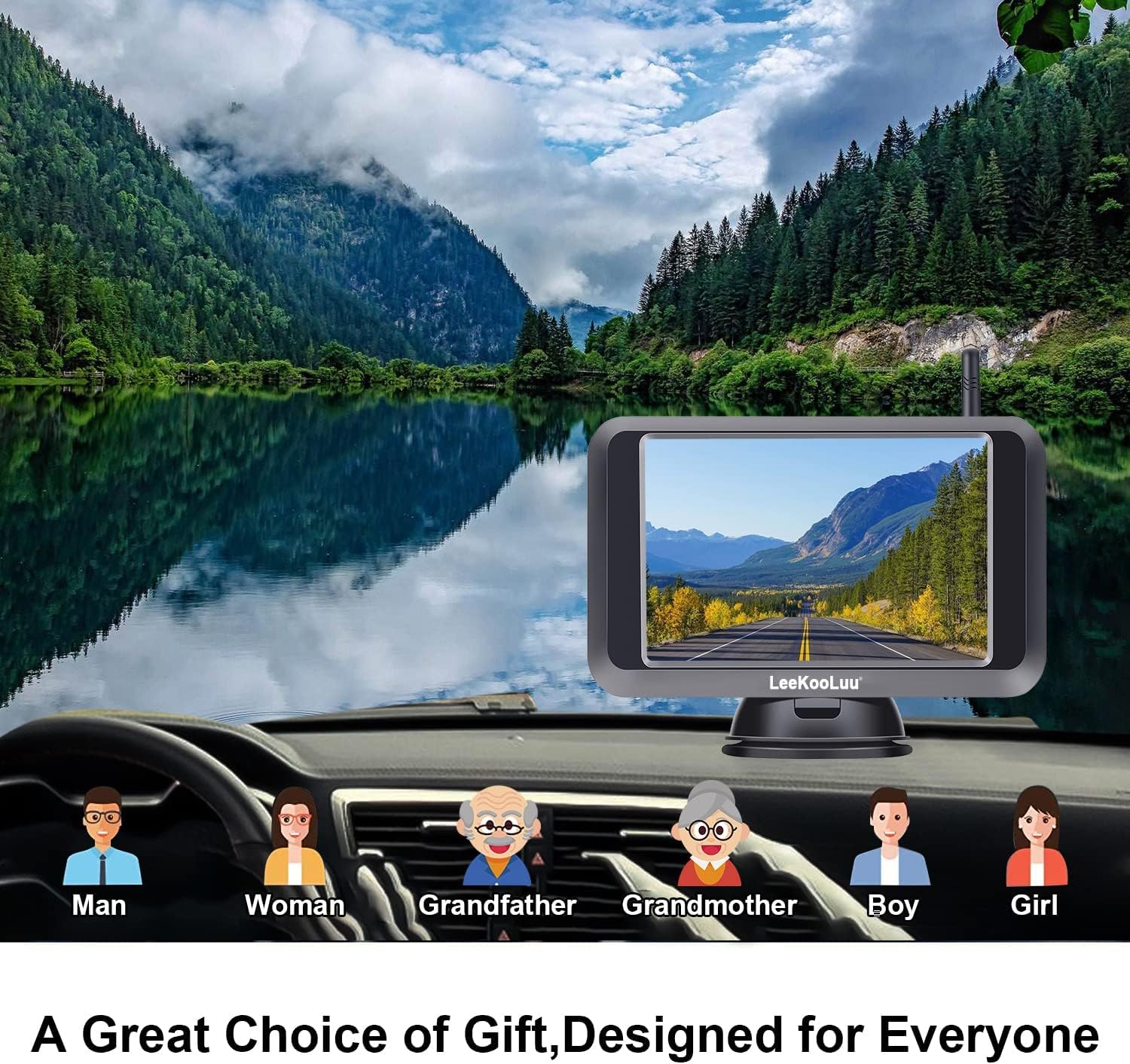 Wireless Backup Camera for Trucks with 5'' Monitor Full HD 1080P Bluetooth Backup Camera Rear View Camera Stable Digital Signals Support Add Second Wireless Camera for DIY Installation LeeKooLuu F09
