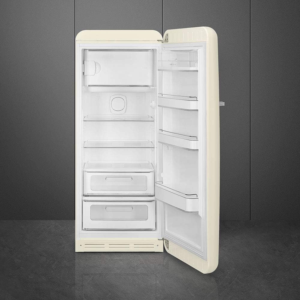 Smeg FAB28 50's Retro Style Aesthetic Top Freezer Refrigerator with 9.92 Cu Total Capacity, Multiflow Cooling System, Adjustable Glass Shelves 24-Inches, Blue Right Hand Hinge