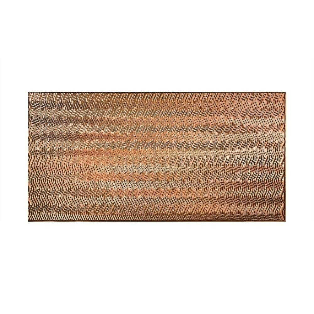 Fasade Current Vertical Polished Copper 4 x 8-Foot Wall Panel