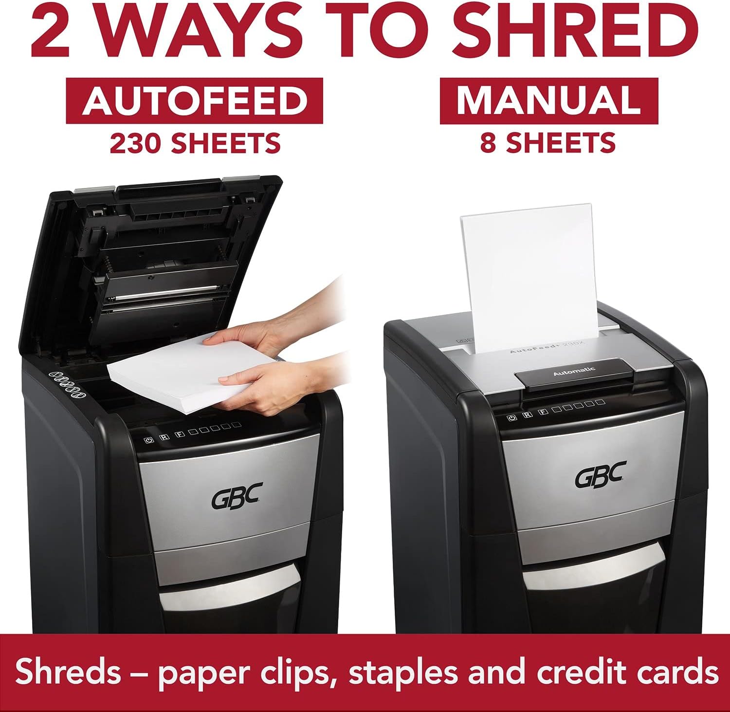 GBC Paper Shredder, Auto Feed+, 230 Sheet Capacity, Micro-Cut, Small Office Shredder, 230M (WSM1757607)