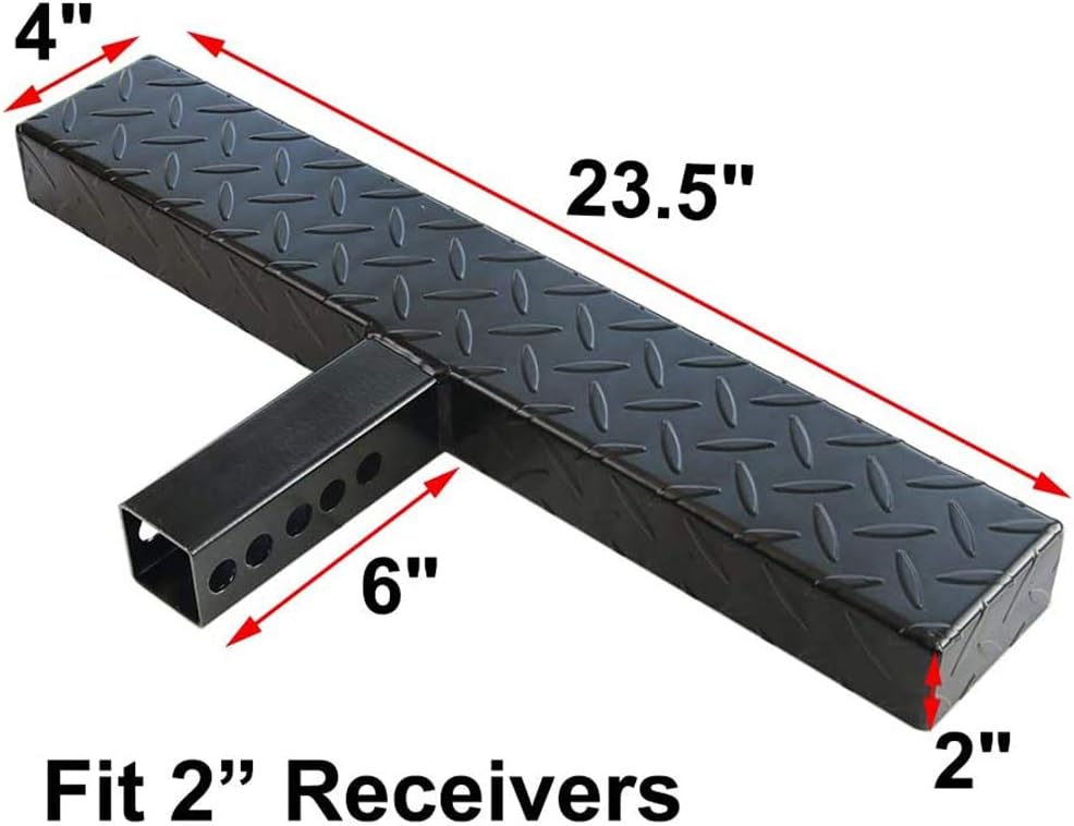 KAYCENTOP Universal Hitch Step Anti Slip and Rust Towing Bumper Guard Black Hitch Steps for Most Cars SUV Trucks Pickups with Pin Fits 2 Inch Receivers Pack of 2