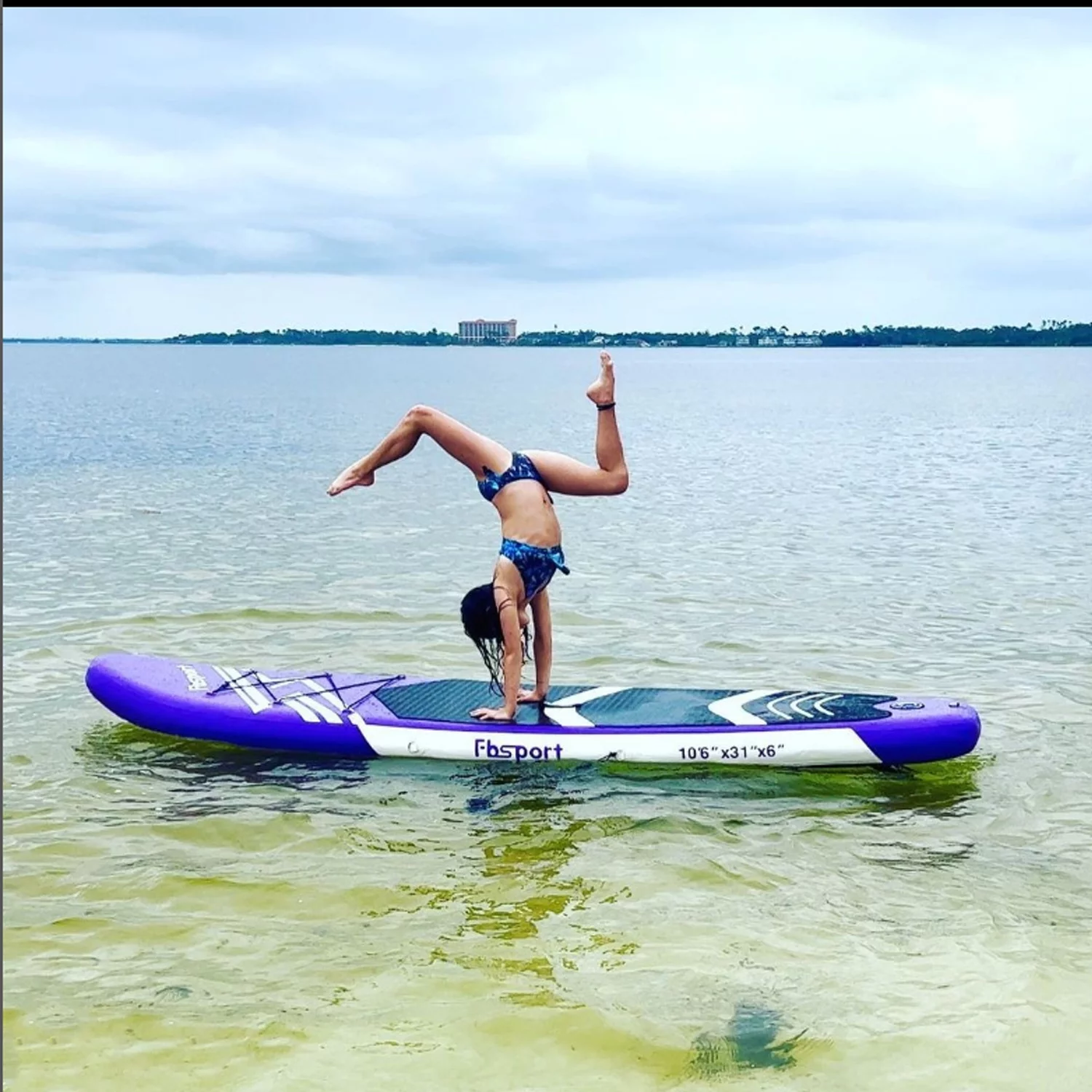 FBSPORT Inflatable Paddle Board, Stand UP Inflatable Surfboard iSUP with Pump 10.6ft Length(Purple)