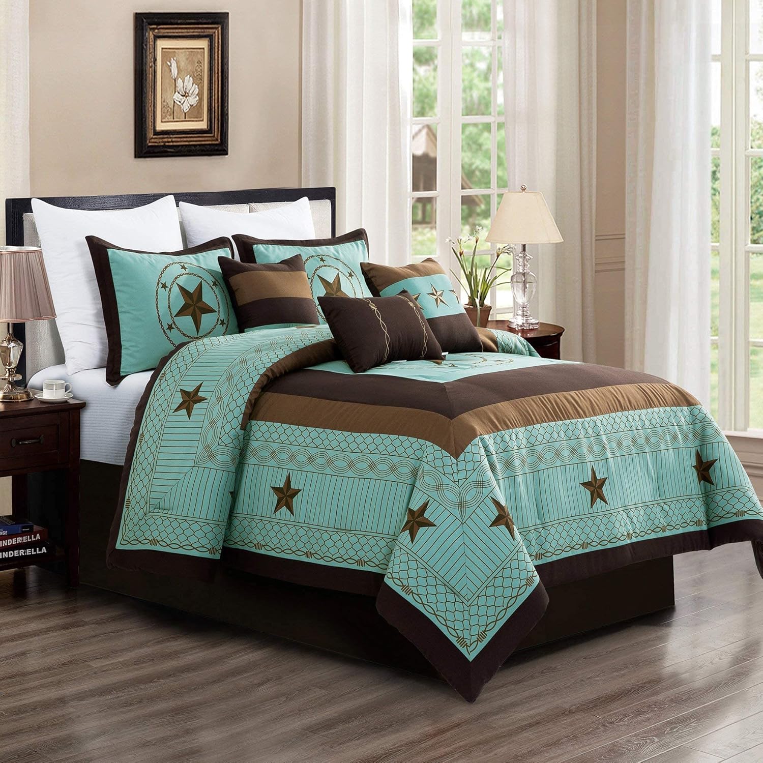 Western Rustic Star Cabin Lodge Comforter Set - 7 Piece Set (King)
