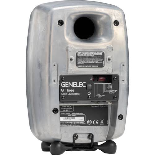 Genelec G Three 2-Way Powered Bookshelf Speaker Raw Aluminum, Single Color Silver, Active, RCA XLR G3BRW