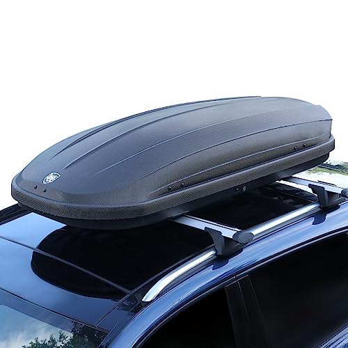 Rooftop Cargo Box Carrier,Dual-Side Opening Roof Mount Travel Luggage Storage Capacity,165Lbs Weight Capacity with Secure Straps&Keys, Vehicle Hard-Shell Carriers,Black