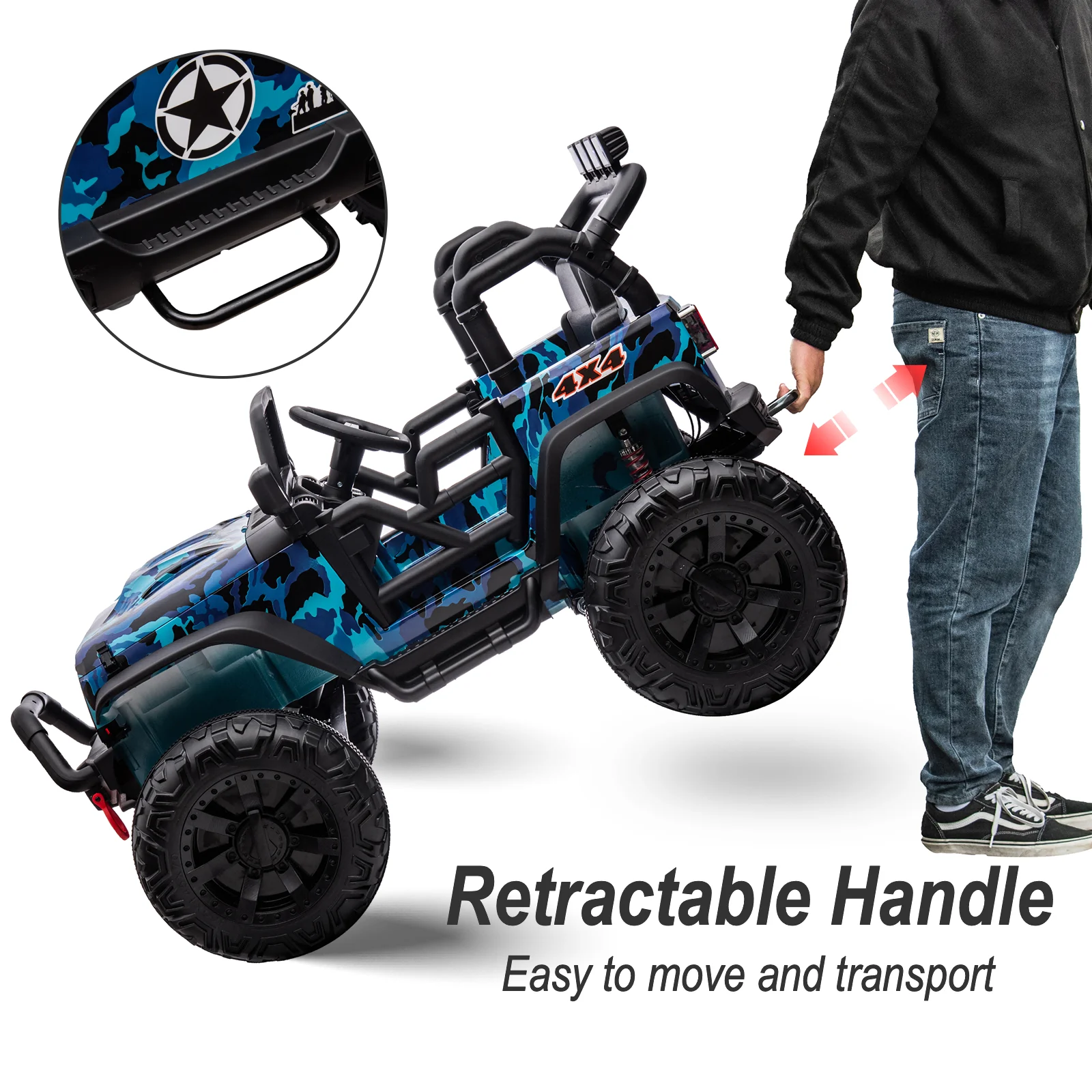Hikiddo 24V Kids Ride on Truck, 2 Seater Powered Ride on Toy Car with Remote