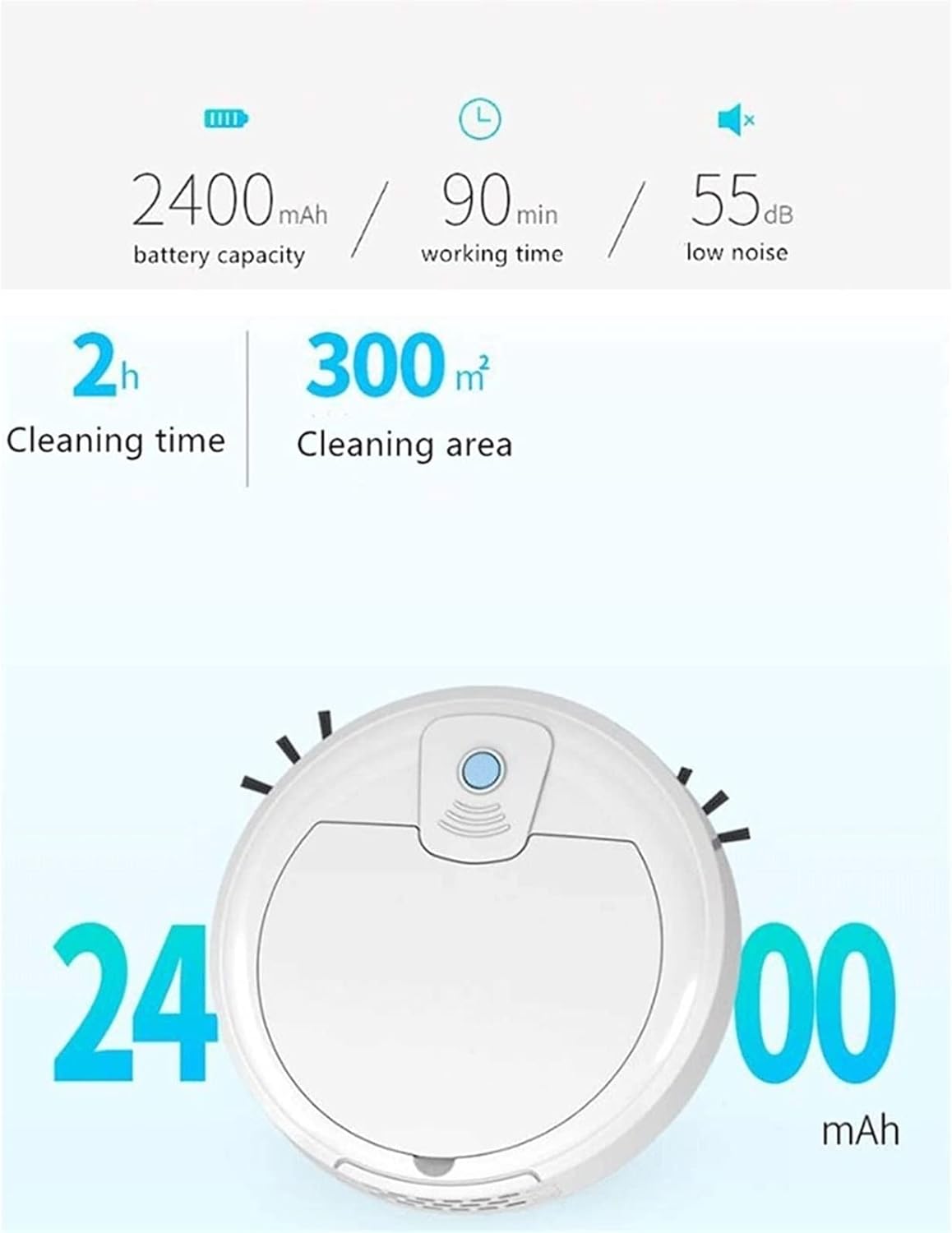Robot Vacuum Cleaner High Suction, Auto Self-Charging Robotic Vacuum Cleaner, Works On Hard Floor & Low Pile Carpet, Pet Hair