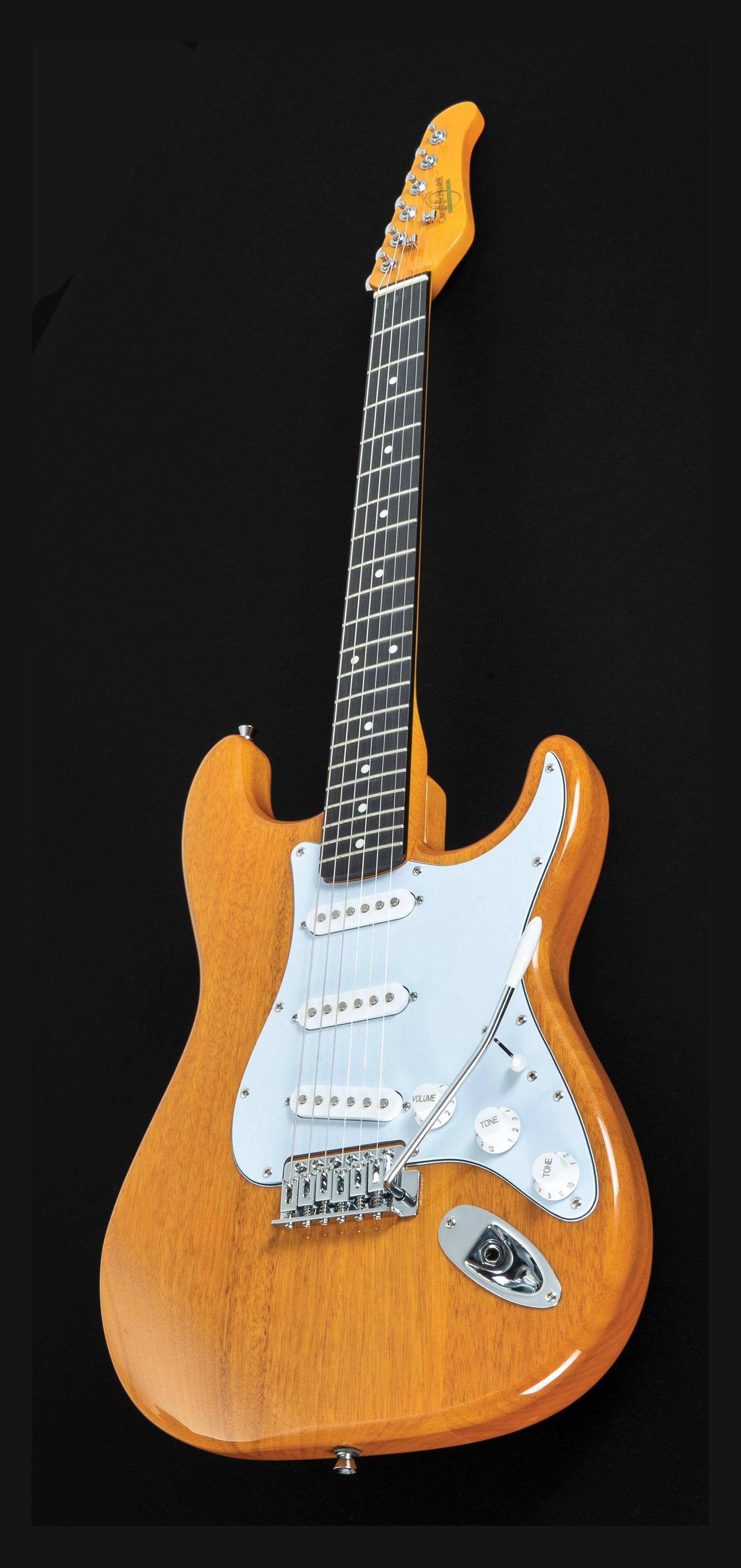 Oscar Schmidt Os-300-nh-a-u 6 String Double Cutaway SSS Electric Guitar Natural