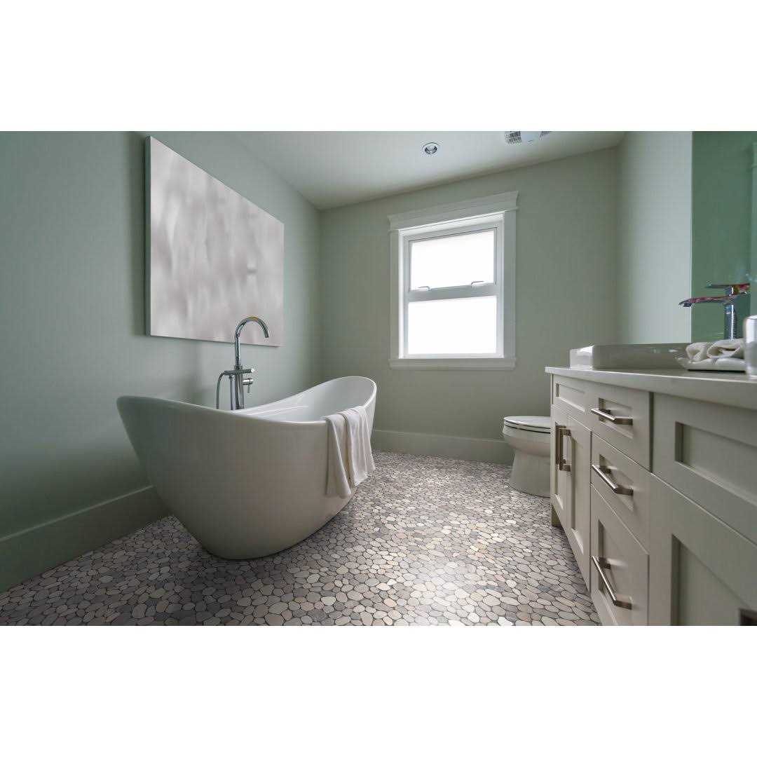 Tile Connection Sliced Pebble Tile 11-1/4 in. x 11-1/4 in. x 9.5mm Honed Pebble Mosaic Tile - Shop Hardware Tools Online Store