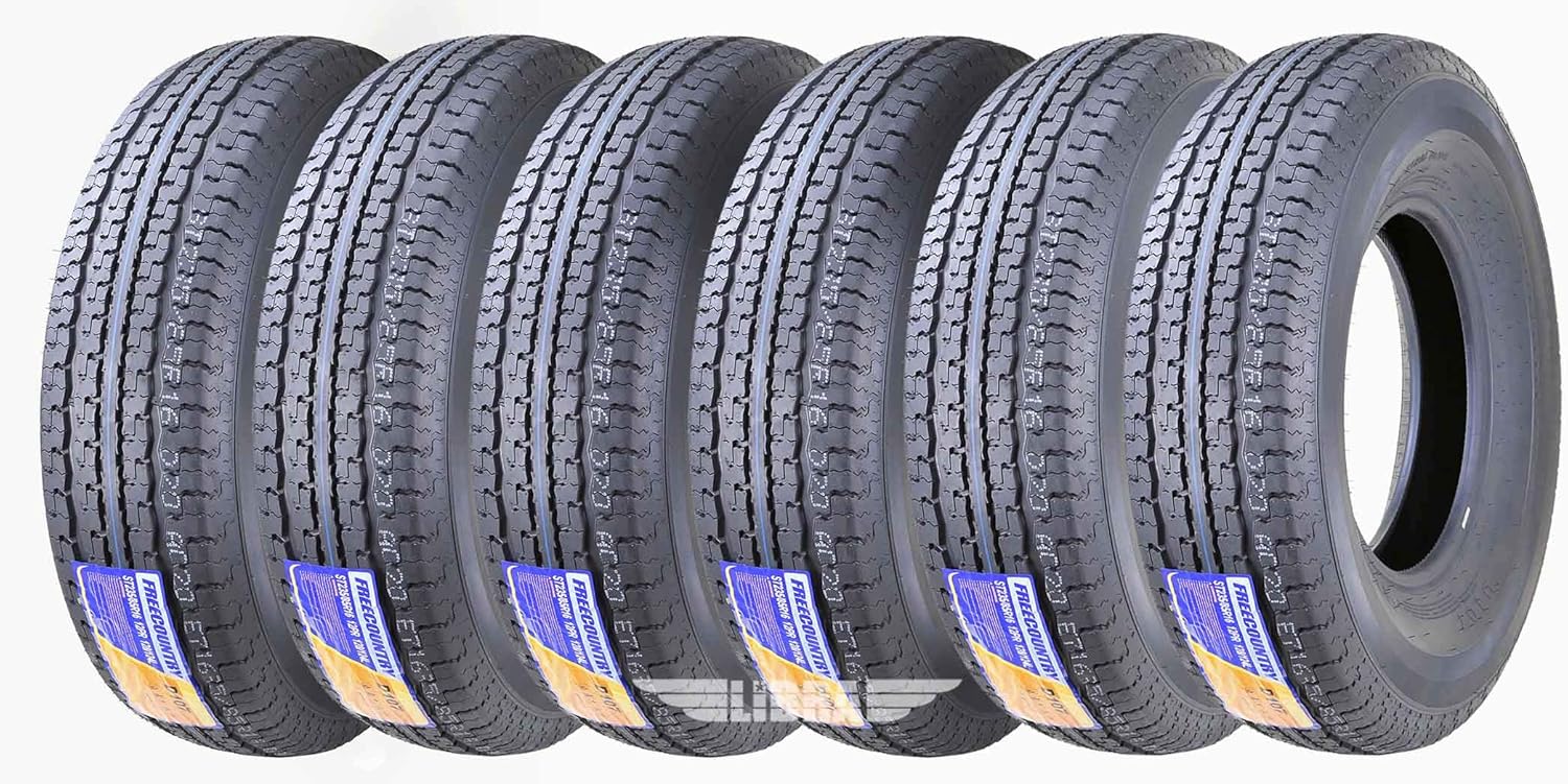 5 Premium Free Country Trailer Tire ST235 85R16 Radial 12PR Load Range F w/Scuff Guard