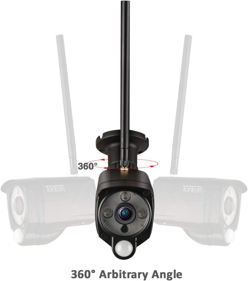 [2K&2 Way Audio&Thermal Detection] Tonton Wireless All-in-One Ultra HD Security Camera System with 16 Inch Monitor, 8CH NVR with 1TB HDD,4PCS 3MP Outdoor Bullet IP Cameras,Plug and Play