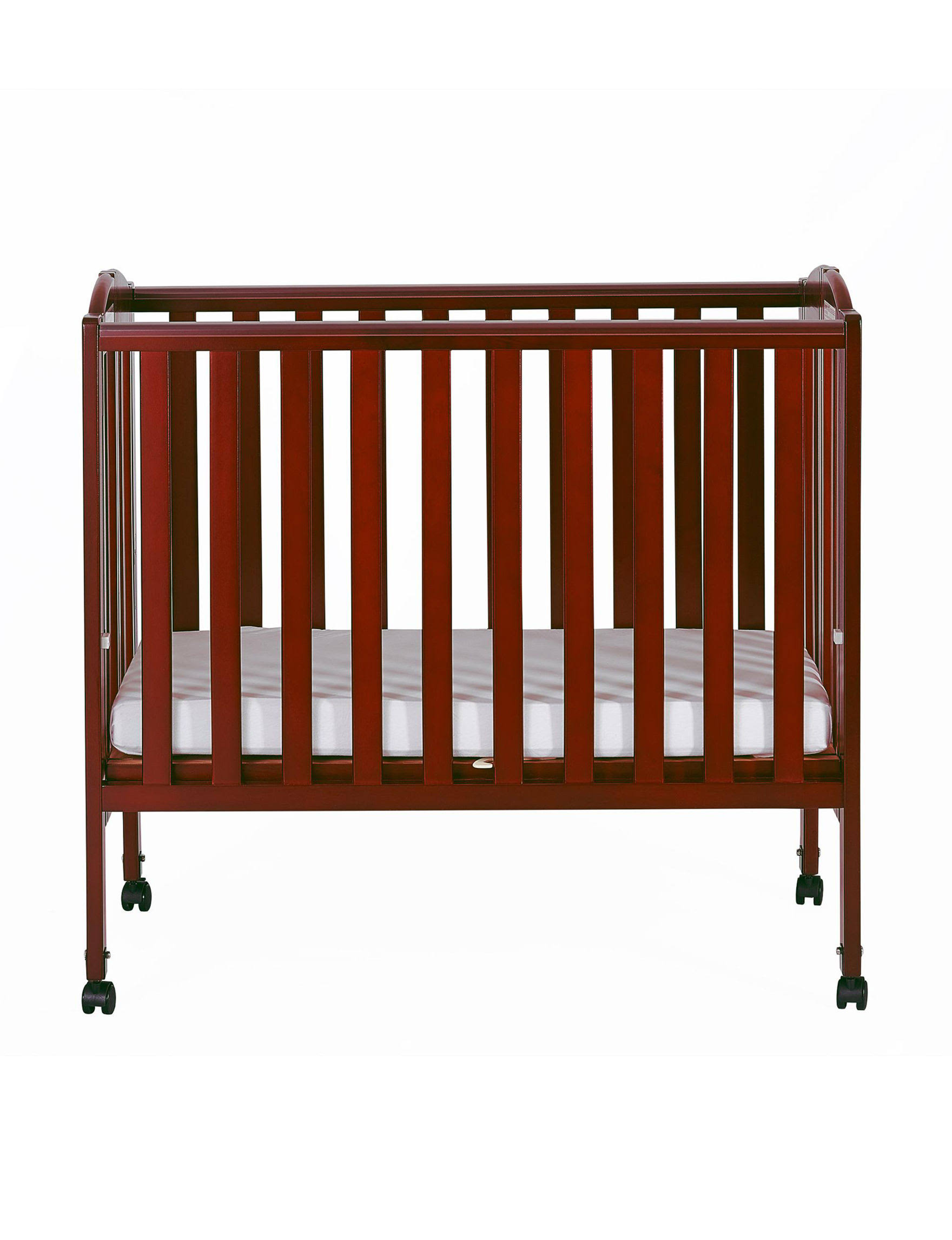 Dream On Me 2-in-1 Wood Folding Portable Crib, Cherry