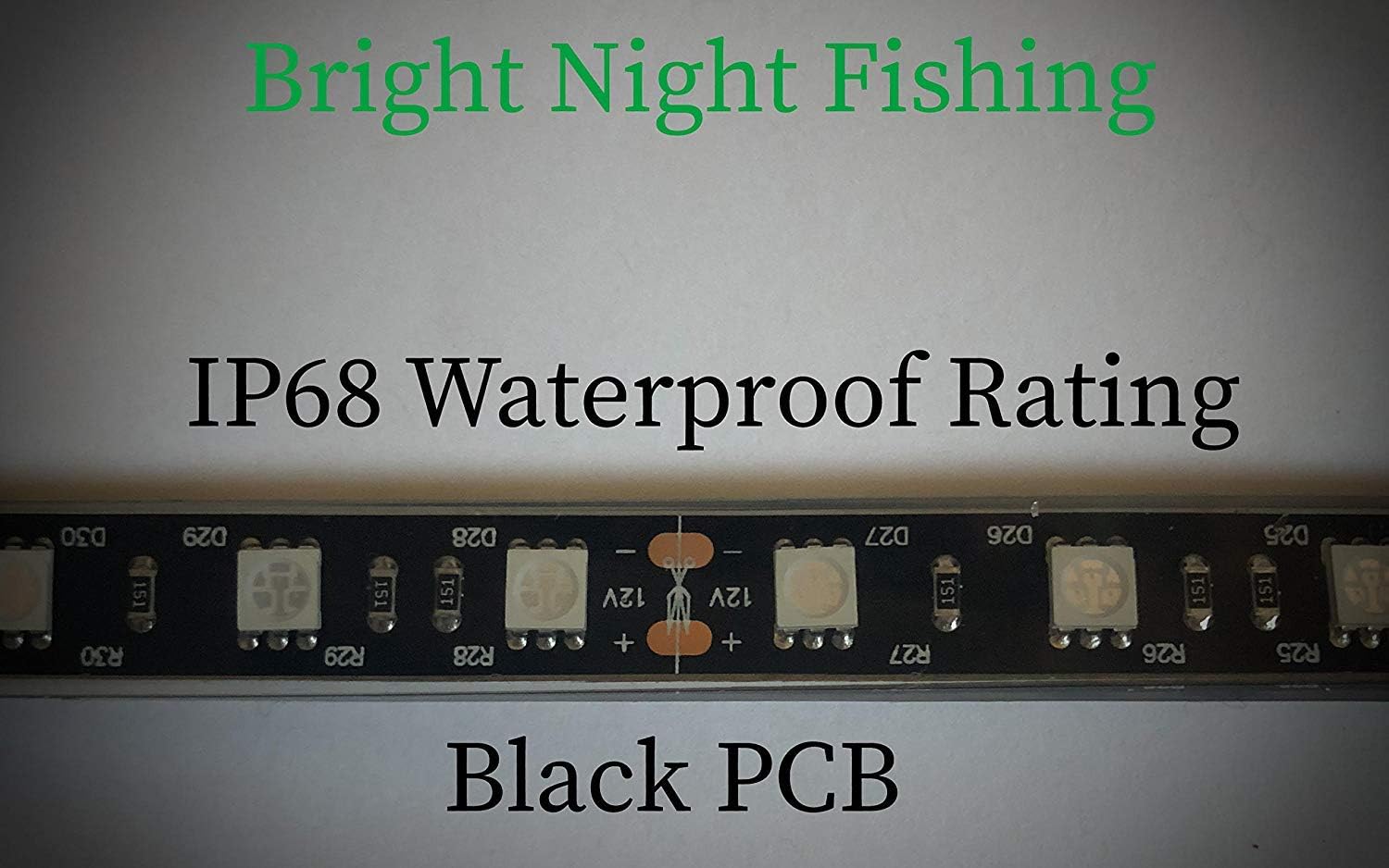 Bright Night Fishing 16ft UV Boat Light Black LED Fluorescent line Glow Ultraviolet 12v Night Fishing bass