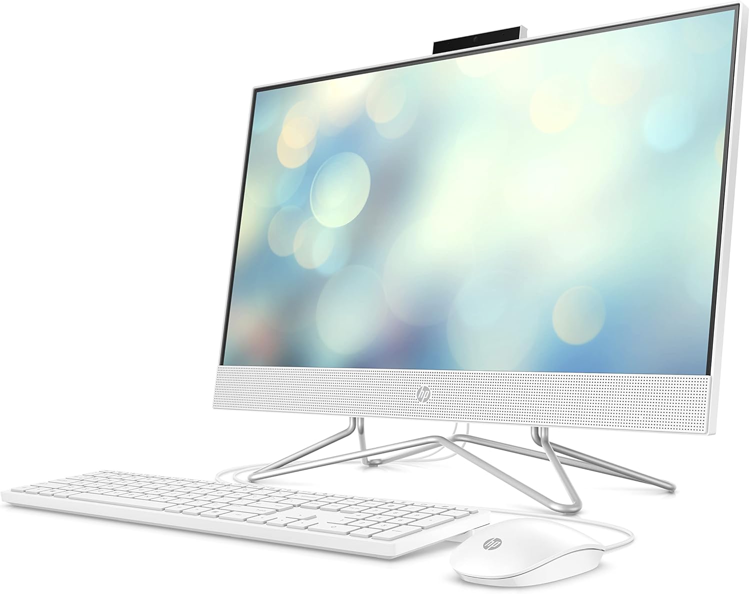 HP 22" All-in-One Desktop, AMD Athlon Silver 3050U Processor, AMD Radeon Graphics, 4 GB RAM, 256 GB SSD, Windows 11 Home (22-dd0210, Snow White)