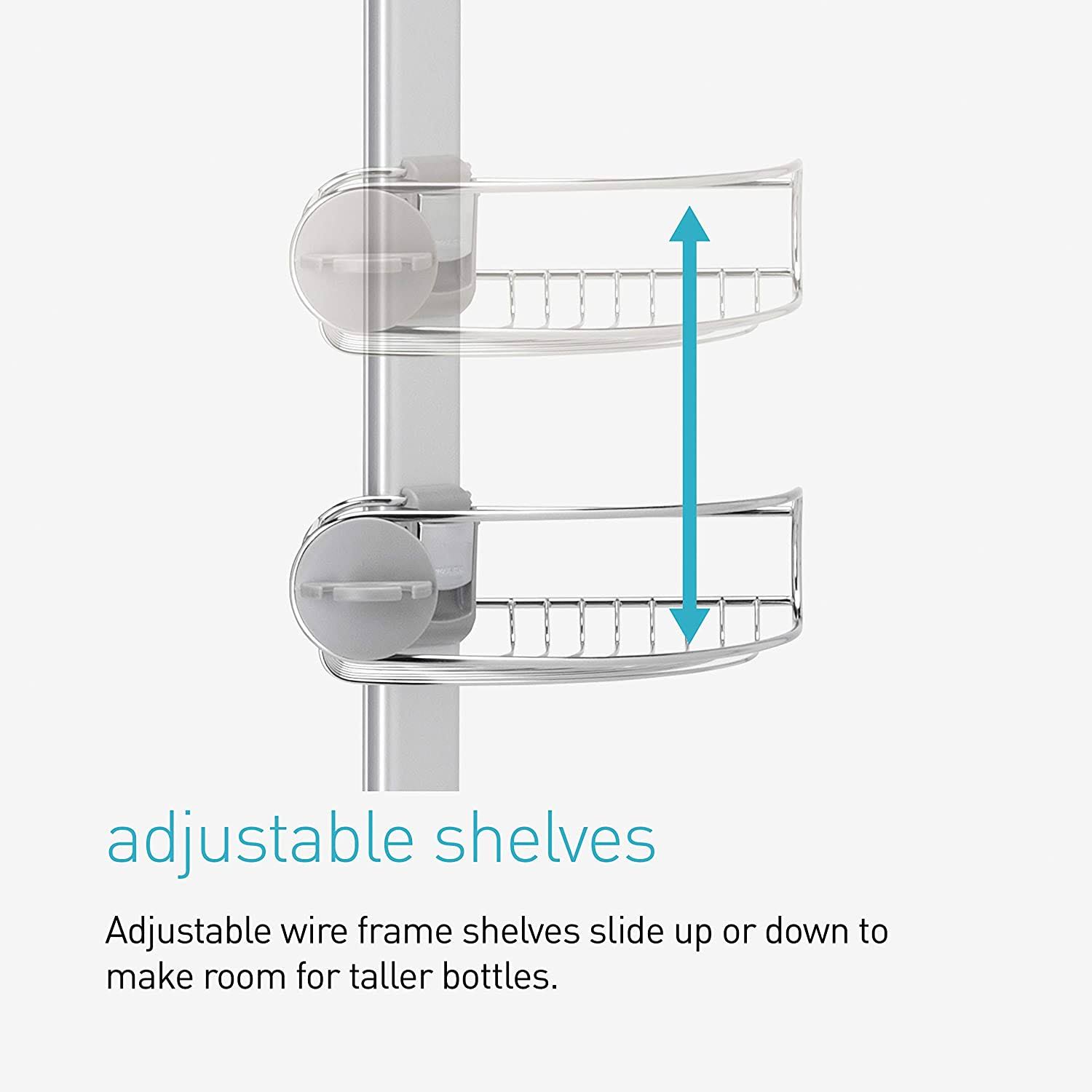 simplehuman 8& Tension Shower Caddy Stainless Steel