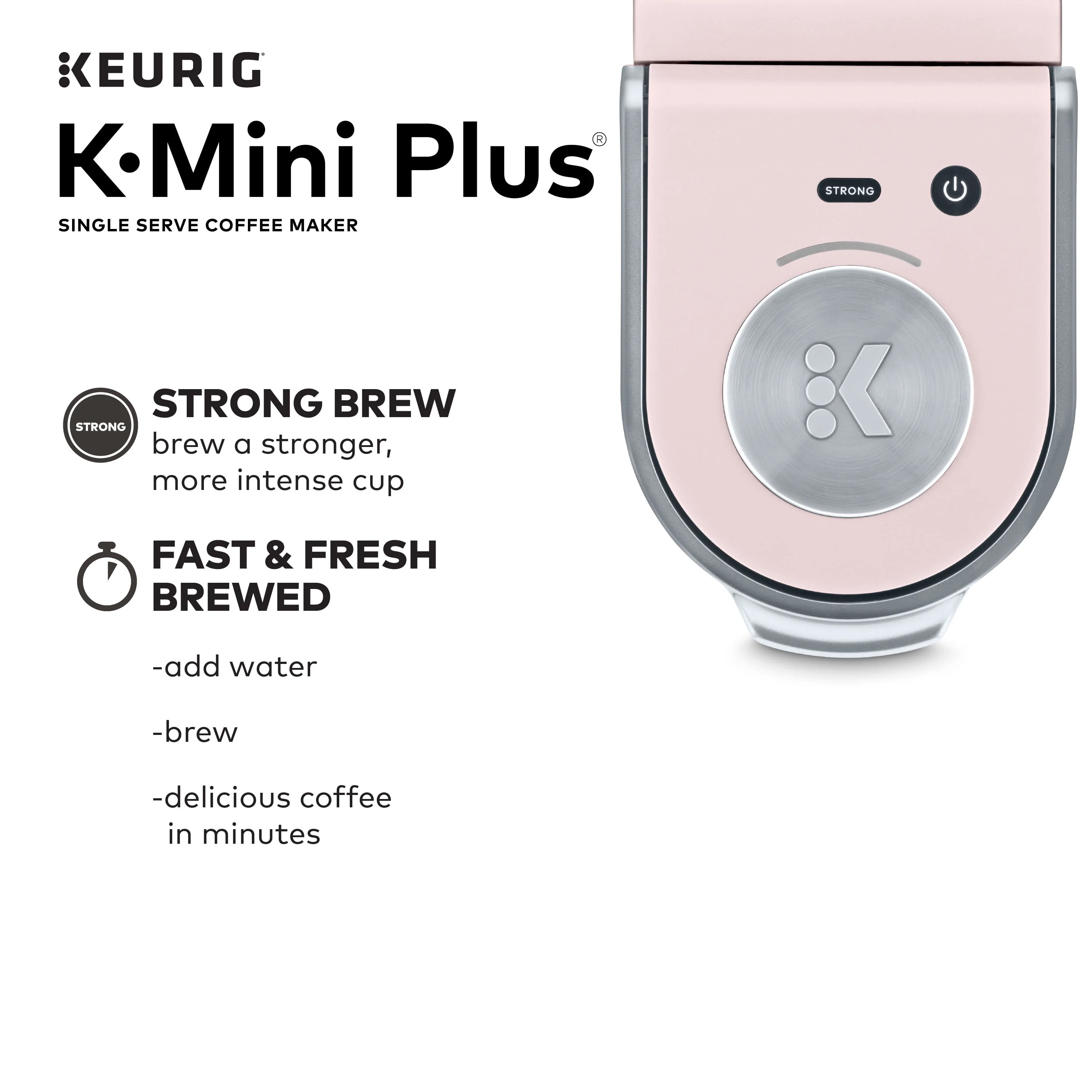 Keurig K-Mini Plus Single Serve K-Cup Pod Coffee Maker, Dusty Rose